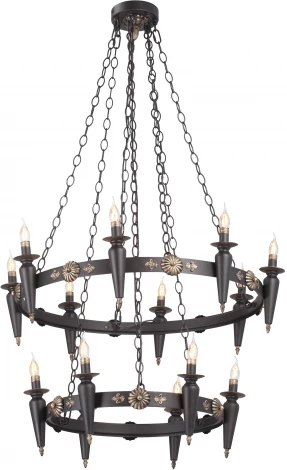 Подвесная люстра ярусная большая Vitaluce V1870-1/8+6, 14xE14 макс. 40Вт (220V, на цепи, факел)