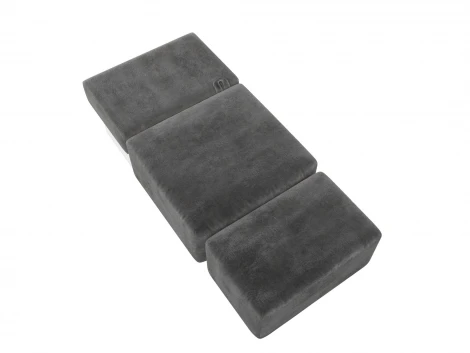 Модули диван и пуф Лига-060 НПБ (ЛДСП,Брус,Фанера,Велюр/Серый) Лига Диванов 129591