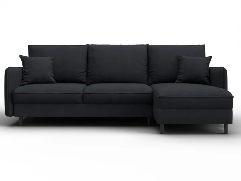 Диван угловой Лига-064 НПБ угол универсальный (ДСП/Дерево/Замша/Темно-серый) Лига Диванов 129635