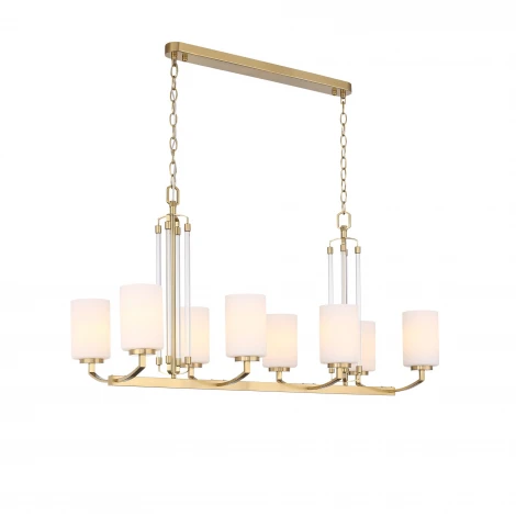 Подвесная люстра ST Luce SL1403.333.08 Опал Латунь/Прозрачный E27*8 40W