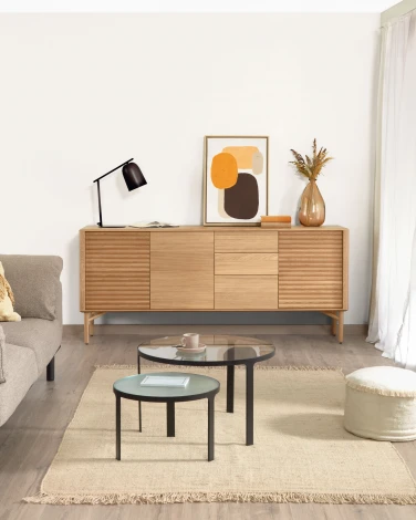 Журнальный стол La Forma (ex Julia Grup) Oni (Черный,Прозрачный/ Металл,Сталь,Стекло)