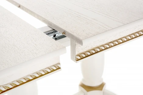 Стол деревянный Woodville Кантри 120 молочный / золотая патина арт.615194