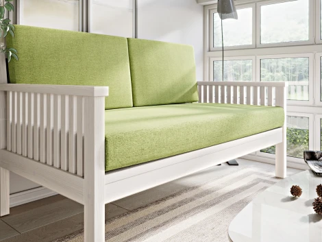 Диван Arsko Норман М беленый дуб зеленая рогожка