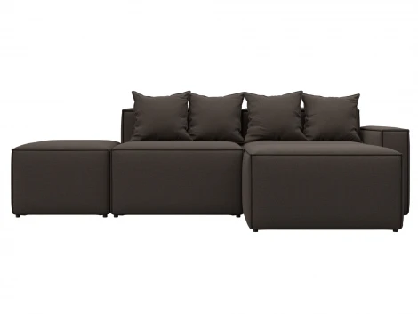 Диван угловой модульный Лига-063 угол правый (ДСП/Пластик/Рогожка/Коричневый) Лига Диванов 129784