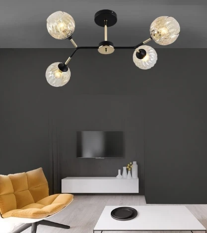 Потолочная люстра на штанге Seven Fires Aelin SF3367/4C-BK-FGD-AM