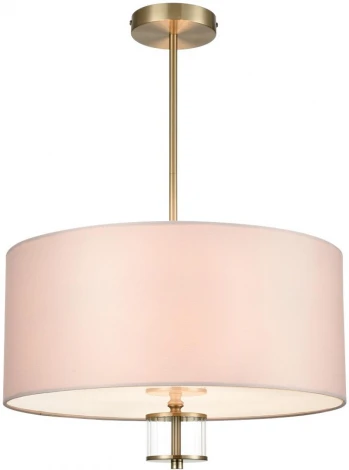 Потолочная люстра на штанге Lumion Damona 8109/5C латунь титаниум/бежевый, металл/текстиль/стекло E14 5*40W 220V (круглые)