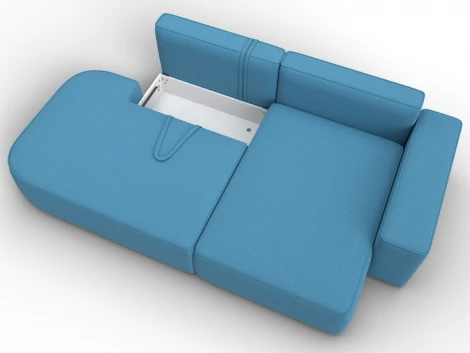 Диван угловой Лига-065 угол правый (ДСП/Пластик/Рогожка/Голубой) Лига Диванов 129800