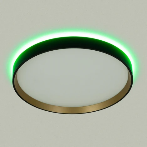 Настенно-потолочный светодиодный светильник IP40 Citilux Etalon CL750321R Черный+Золото с пультом и RGB подсветкой