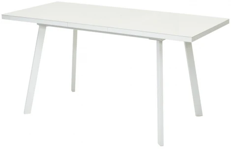 Стол ФИН 140 Латте, стекло/ Белый каркас