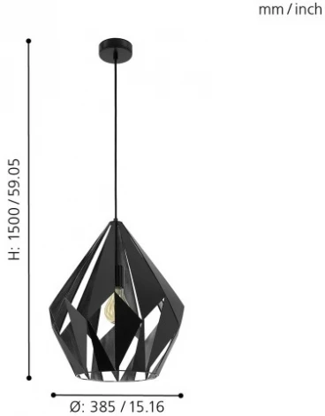 Подвесной светильник Eglo Carlton 1 49879 (220V, на проводе)