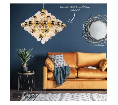 Потолочная люстра на штанге iLamp Rockfeller 100D-18 MBR (220V, шарики)