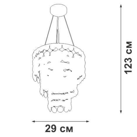Подвесная люстра каскадная V5355-9/4 Vitaluce (220V, на тросе)