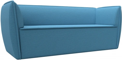 Диван кухонный прямой Бергамо 3-х местный (Голубой/Рогожка) Лига Диванов арт.123182