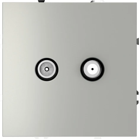 Розетка телевизионнная оконечная TV+SAT (сталь) Voltum S70 VLS060405