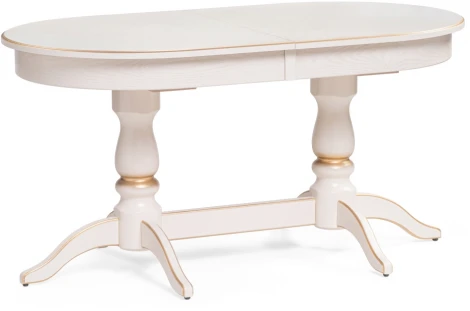 Деревянный стол Woodville Красидиано 150 слоновая кость / золото 515966