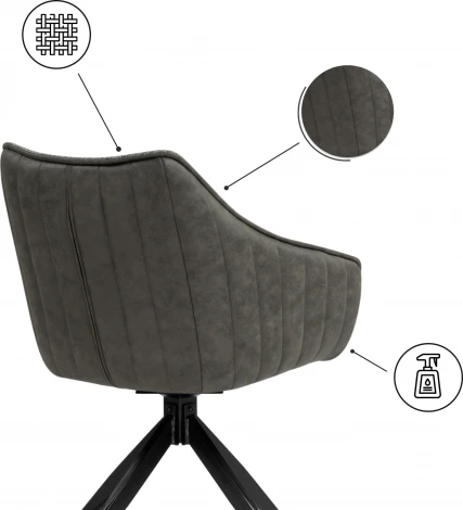 Стул на металлокаркасе Woodville Kansas gray / graphite gray / black арт.15834