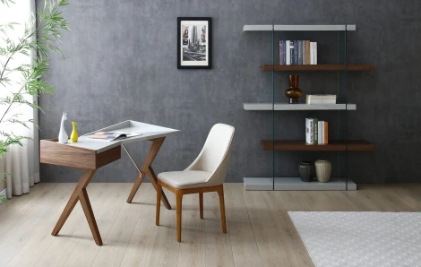 Стол письменный W-1010OT орех WA01-M-100/SO-323 глянец/201# ESF 5772