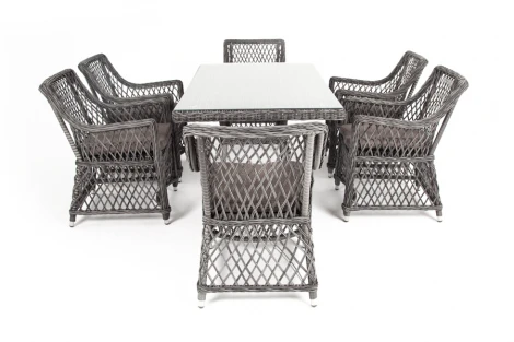 Обеденная группа плетеная, цвет графит 4SIS Латте LC6T-7-SET graphite
