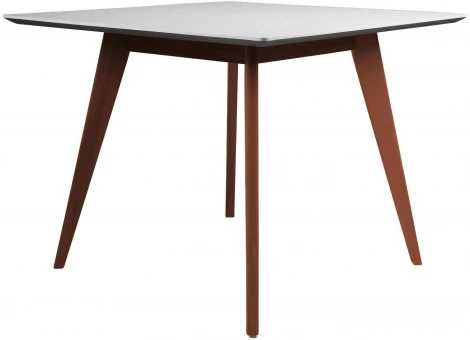 Стол R-Home Лунд 960*960 мрамор Бьянко Темный орех