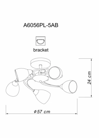 Потолочная люстра Arte Lamp Innocente A6056PL-5AB