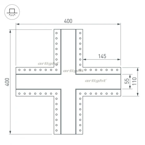 Крестовина SL-LINIA55-FANTOM (Металл) 030134 Arlight