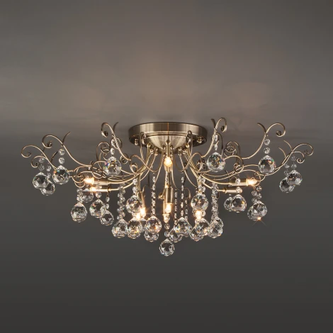 Потолочная люстра Eurosvet Vita 10042/12 античная бронза (220V, хрусталь Strotskis)