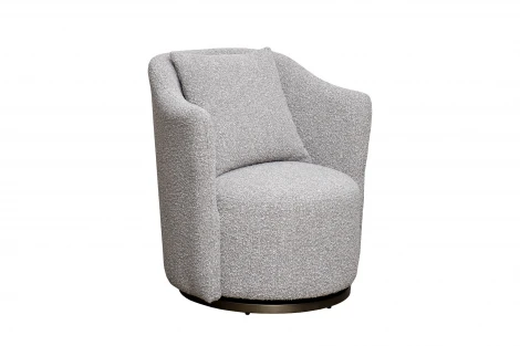 Кресло Верона(Verona) вращающееся, букле серый Orso-SER/бронза 70*77*80см Garda Decor