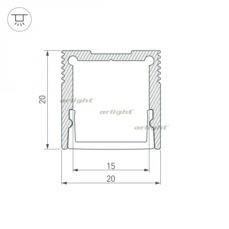 Профиль SL-SLIM20-H20-2000 ANOD (Алюминий) 023722 Arlight SL-SLIM