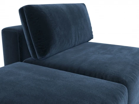 Модули диван и пуф Лига-060 НПБ (ЛДСП,Брус,Фанера,Велюр/Синий) Лига Диванов 129590