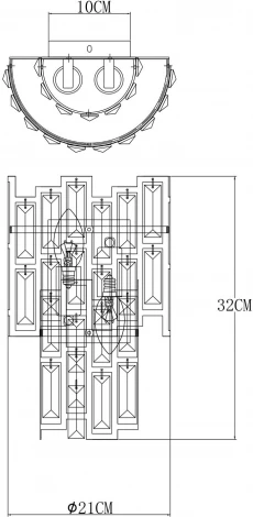 Бра Arte Lamp Mintaka A1005AP-2GO (220V, хрусталь)