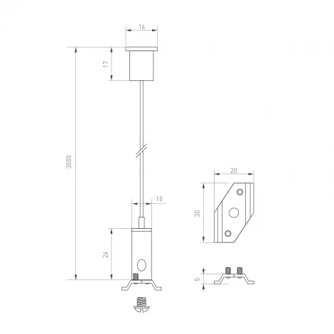 Подвес MAG-HANG-25-L3000 (SL) (Металл) 033252 Arlight