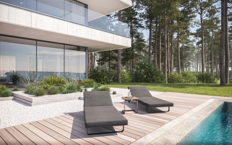 Шезлонг Gardenini Premium Hacienda (Алюминий,Ткань/Темно-серый) арт.SPHCD.010800.N1