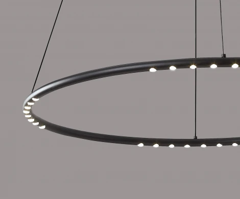 Подвесной светильник диммируемый Kink Light Магни 08557-80,19 черный Led 35W с пультом ДУ (220V, на тросе, кольцо)