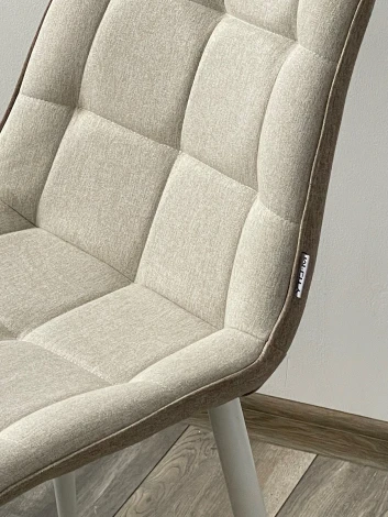 Стул CHIC VF-01/ VF-02 светло-бежевый/ бежевый, ткань/ белый каркас