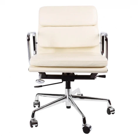 Кресло Eames Style Soft Pad Office Chair EA 217 Кремовая кожа
