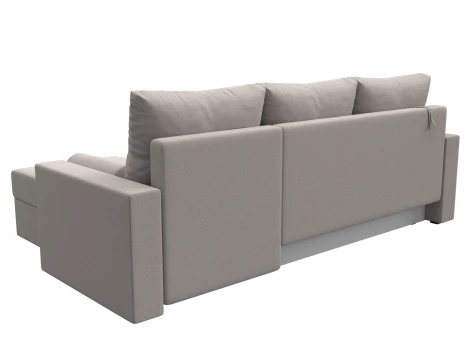 Диван угловой Верона Лайт правый угол (ДСП,ЛДСП/Пластик/Замша/Бежевый) Лига Диванов 127863