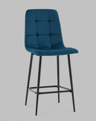 Стул полубарный Одди велюр синий Stool Group арт.УТ000041434