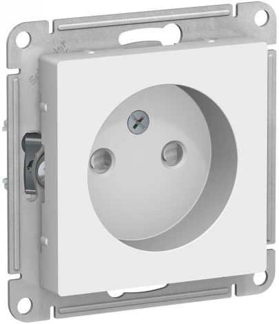 Розетка встраиваемая без заземления со шторками (белый) Systeme Electric AtlasDesign ATN000149