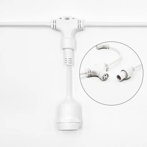 Белт-Лайт UNIBELT 10м, Провод Белый Каучук, Шаг 100 см, 10 Подвесных Патронов, IP65