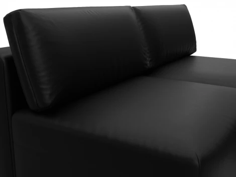 Диван угловой модульный Лига-060 НПБ угол универсальный (ЛДСП,Брус,Фанера/Пластик/Экокожа/Черный) Лига Диванов 130062