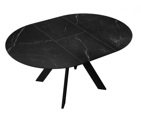 Стол DikLine SKC90 d900 Керамика Черный мрамор/подстолье черное/опоры черные арт.00-00073782