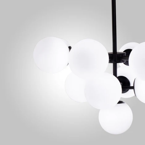 Потолочная люстра на штанге AM Group AM490 BK (220V, шар, молекулы)