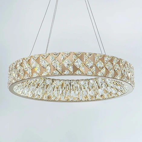 Подвесная люстра светодиодная хрустальная с регулировкой цветовой температуры Modelux MODELUX ML.335.600 GD
