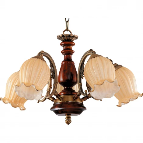 Подвесная люстра N-Light 854 854-05-03 красное дерево+бронза