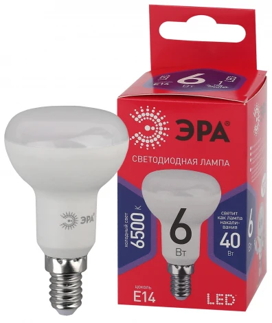 Лампочка светодиодная E14 6W ЭРА LED R50-6W-865-E14 R