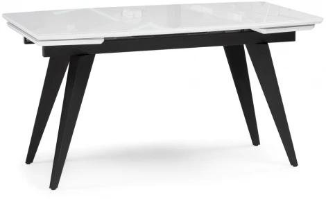 Стол стеклянный Элис 140(200)х80 белый / черный 516554 Woodville