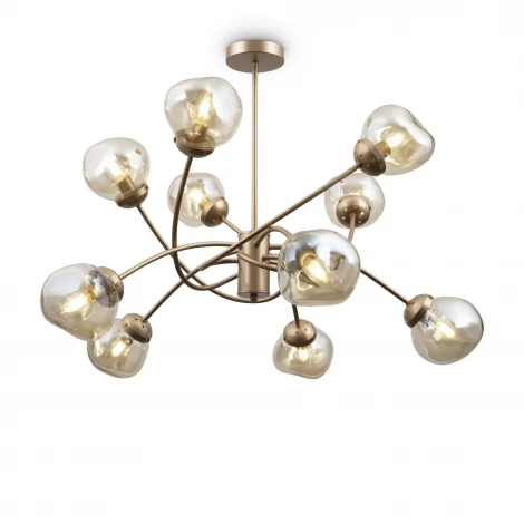 Потолочная люстра на штанге в виде молекул Freya Volani FR8017PL-10MG