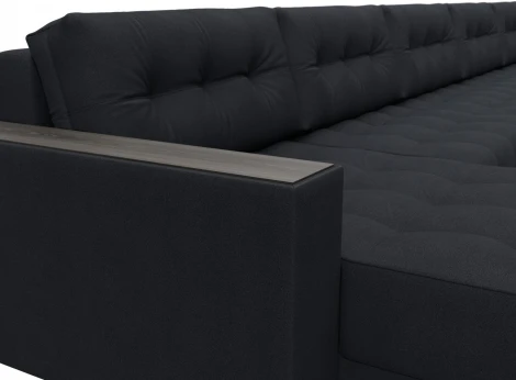 Диван П-образный с декором Лига-049 НПБ Мегалонг Лига Диванов (Замша) арт.128544