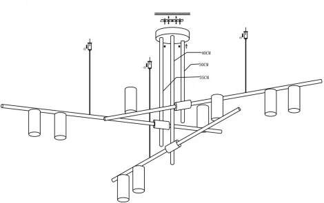 Потолочная люстра на штанге Kink Light Рия 07621-9,19 (220V)