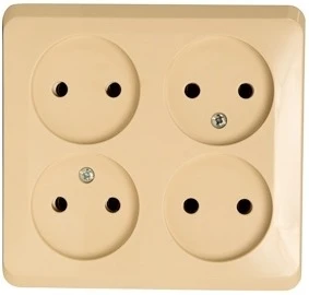 Розетка накладная четверная без заземления (кремовый) Systeme Electric Etude PA16-205K